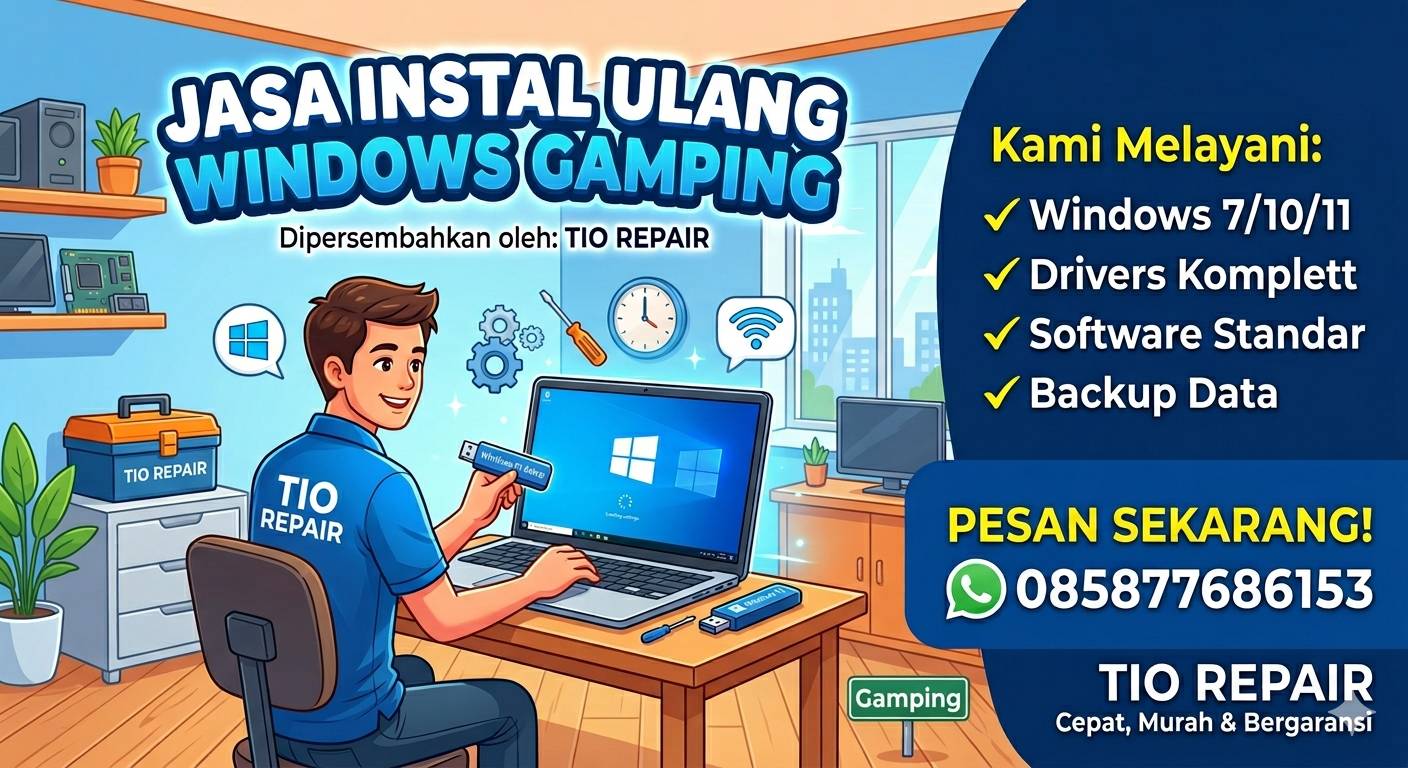 jasa instal ulang laptop gamping jogja panggilan murah teknisi berpengalaman